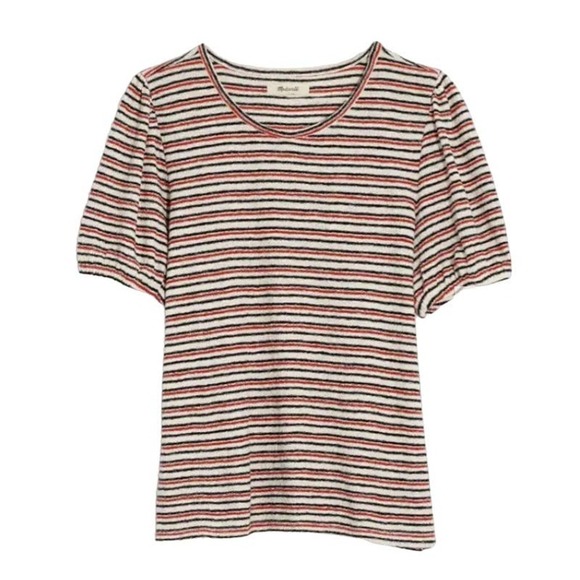 Madewell Acacia Striped Puff-Sleeve Top NWT - Picture 3 of 9